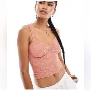 Free People Intimately NWOT FP Take Me Home Boho Embroidered Crop Tank S/M